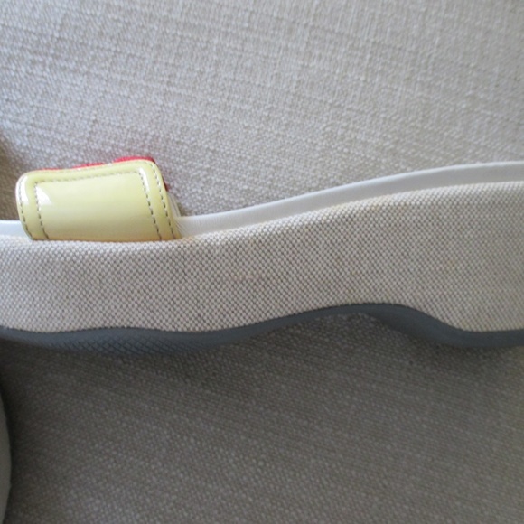 AUTH PRADA $275 red yellow logo SANDALS - Picture 4 of 8